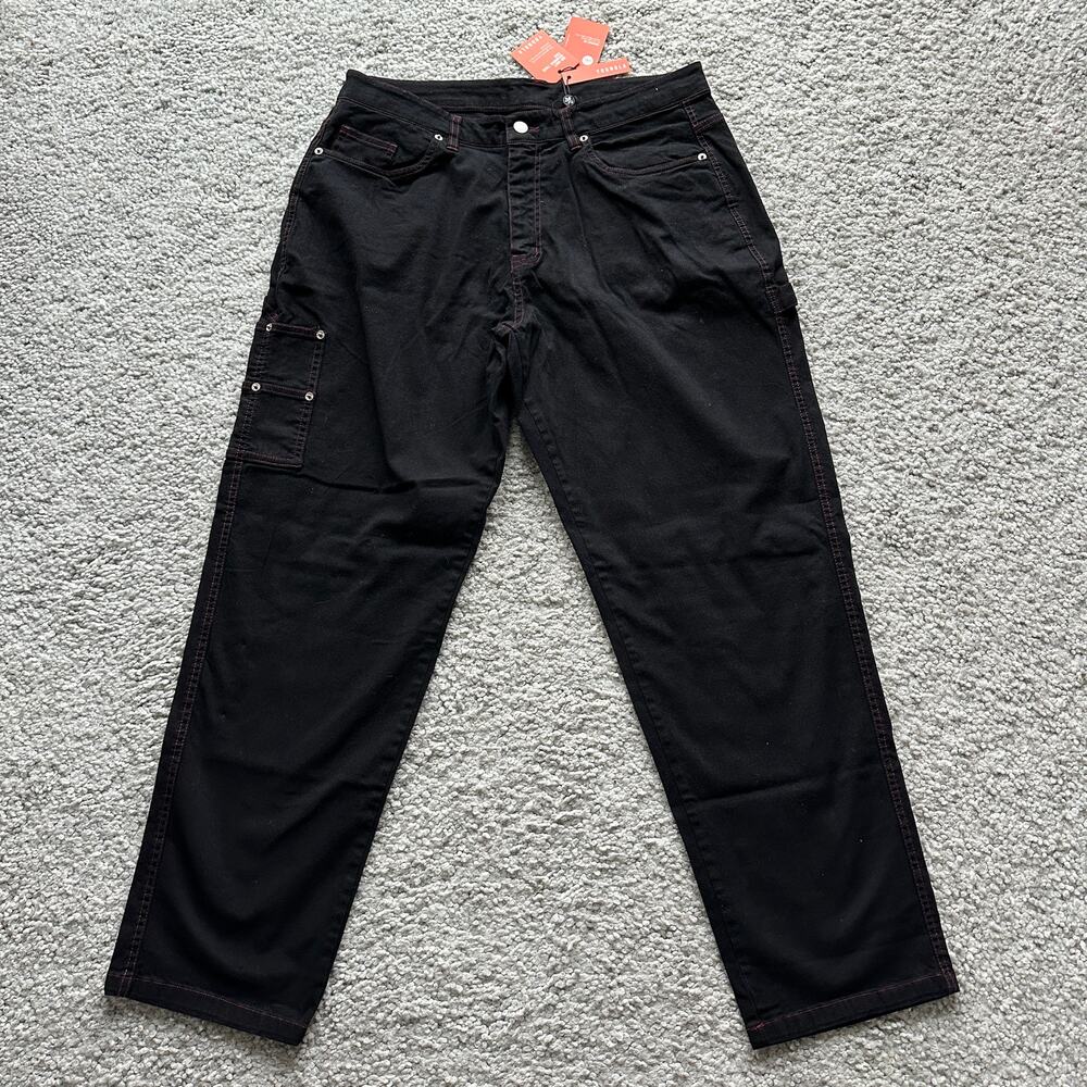 Men's YoungLA 611 UtilityCarpenter Jeans, XL, NWT, Black/Red